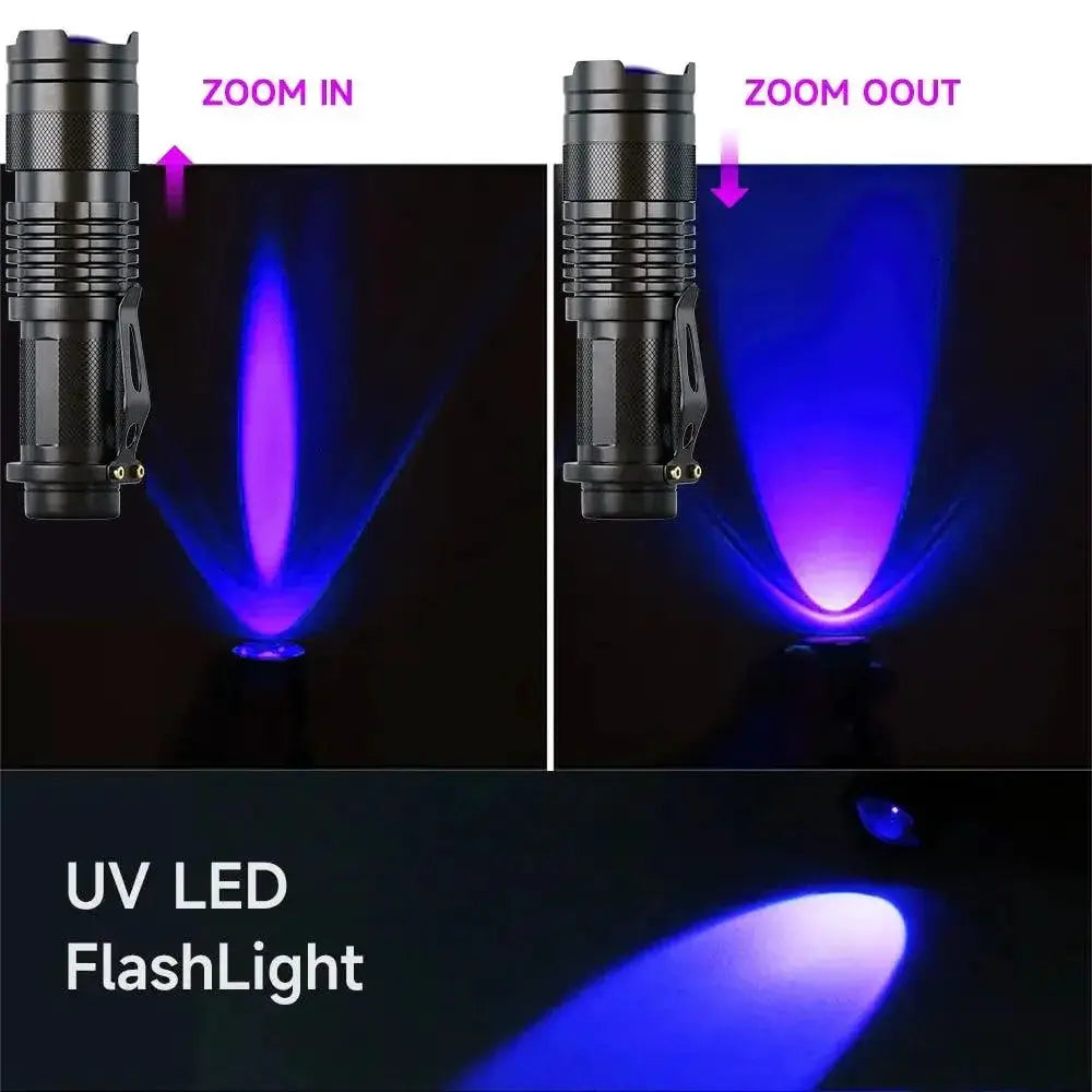 UV LED Blacklight Portable Violet Light Detector 395nm Torch