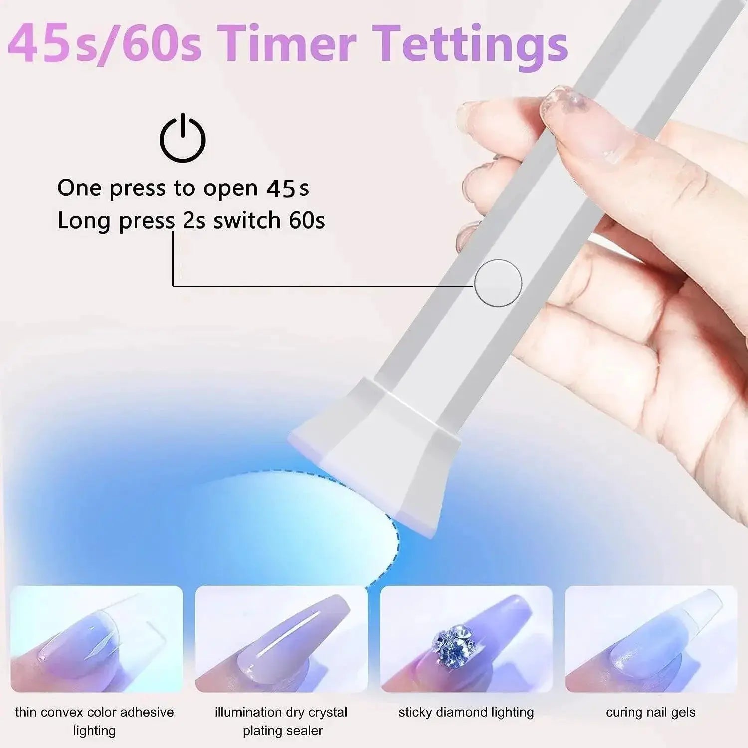 UV Nail Dryer Portable LED Lamp Rechargeable Salon Quality