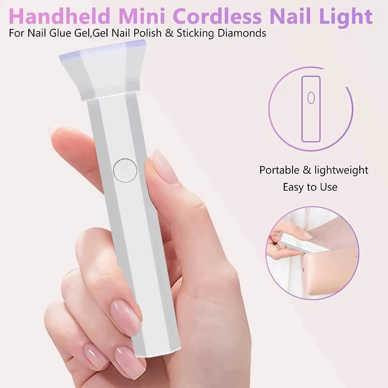 UV Nail Dryer Portable LED Lamp Rechargeable Salon Quality