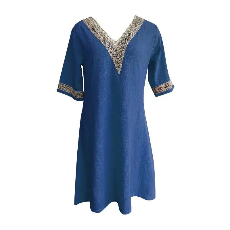 V Neck Linen Dress Chic Summer Fashion Essential 2023