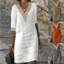 Breathable Linen Dress for Women Summer