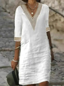 Breathable Linen Dress for Women Summer