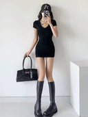 V Neck Sheath Dress Chic Summer Style High Quality Fashion