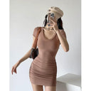 V Neck Sheath Dress Chic Summer Style High Quality Fashion