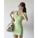V Neck Sheath Dress Chic Summer Style High Quality Fashion