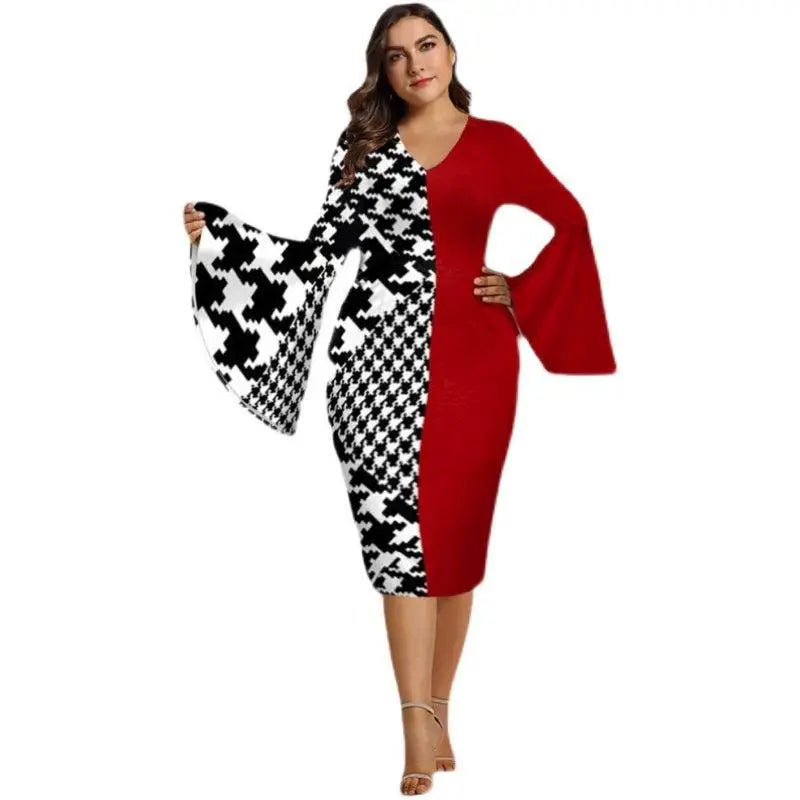 V Neck Striped Sheath Dress Spring Chic Commute Style