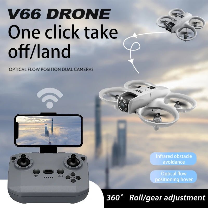 V66 Mini Drone - Pocket Sized 4K Dual Camera FPV Quadcopter For Beginners Ultra