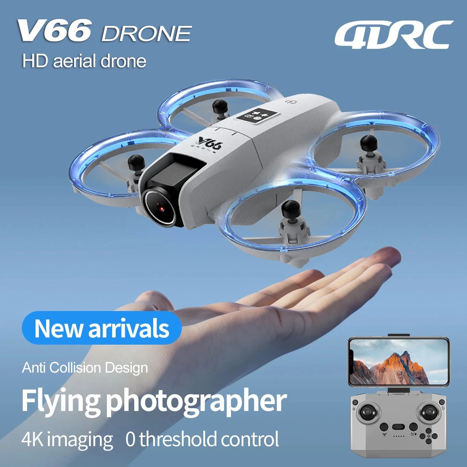 V66 Mini Drone - Pocket Sized 4K Dual Camera FPV Quadcopter For Beginners Ultra