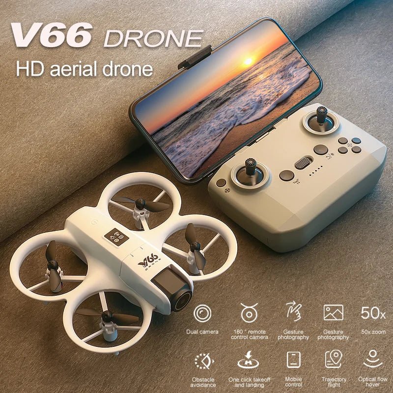 V66 Mini Drone - Pocket Sized 4K Dual Camera FPV Quadcopter For Beginners Ultra