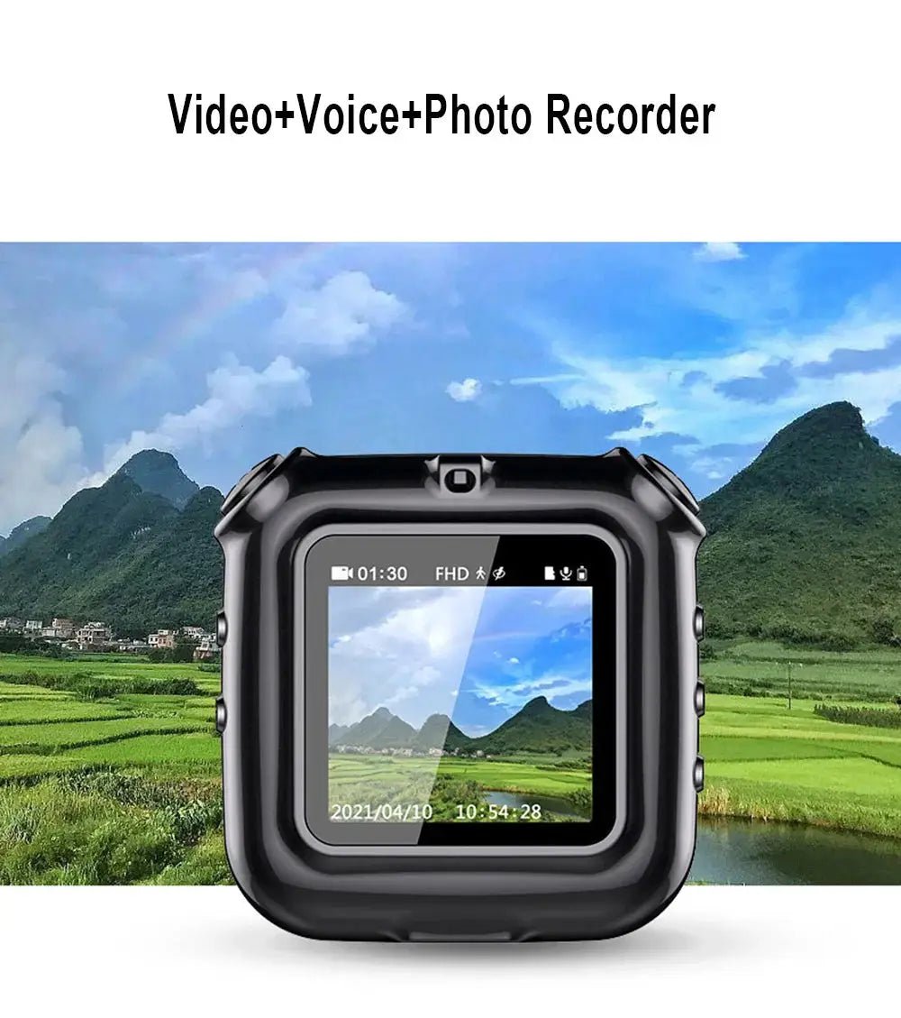 V9 Mini Clip Necklace Camera 1080P Portable Cam With Display Screen On The Go