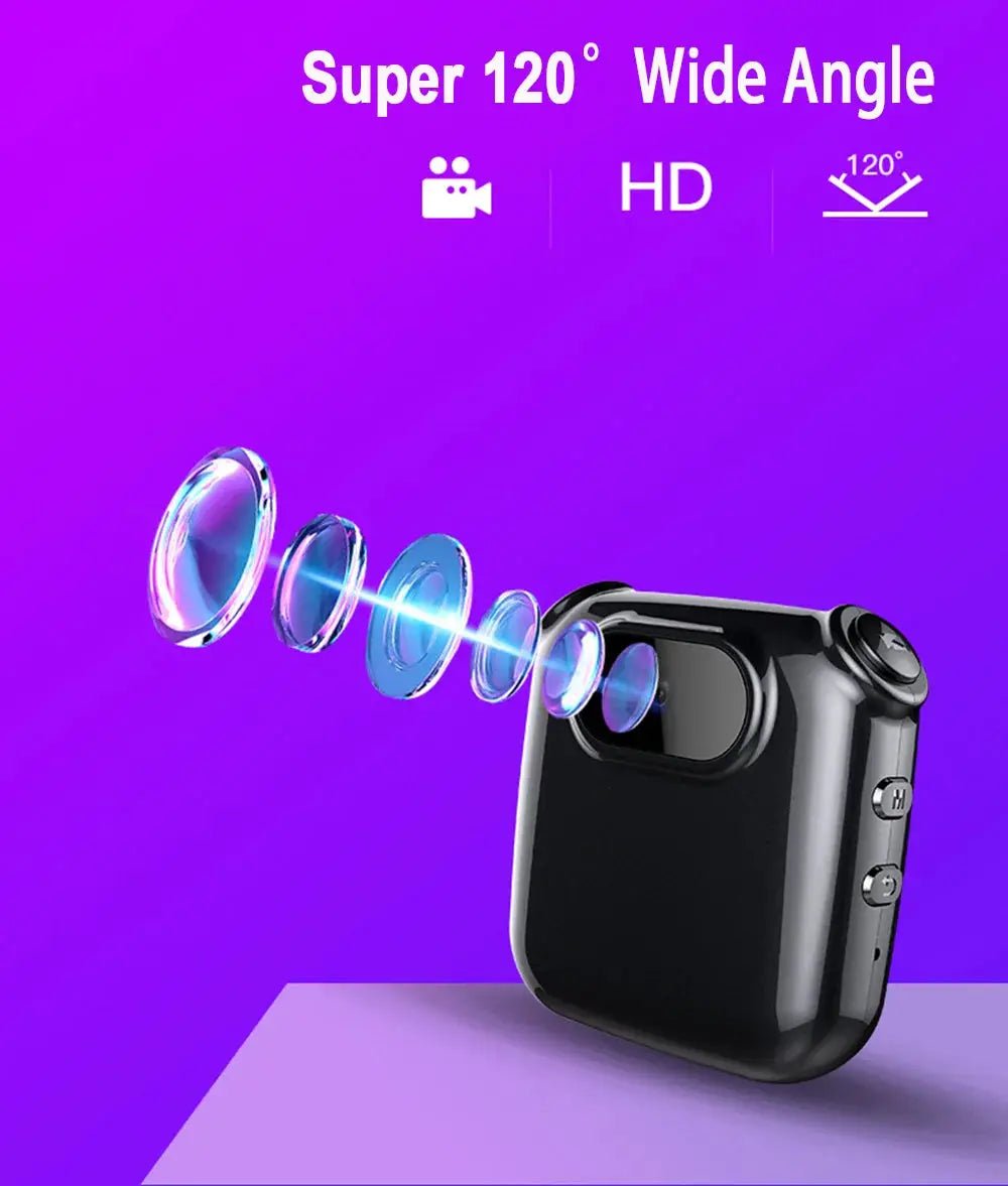 V9 Mini Clip Necklace Camera 1080P Portable Cam With Display Screen On The Go