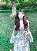 Vacation Vibes Floral A-Line Midi Dress Autumn Summer Chic