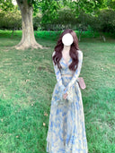 Vacation Vibes Floral A-Line Midi Dress Autumn Summer Chic