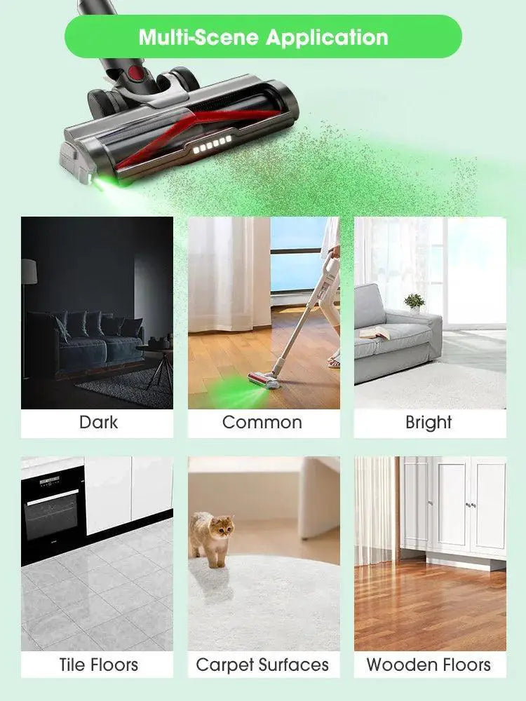 Vacuum Cleaner Display Light Adaptive Wireless Green