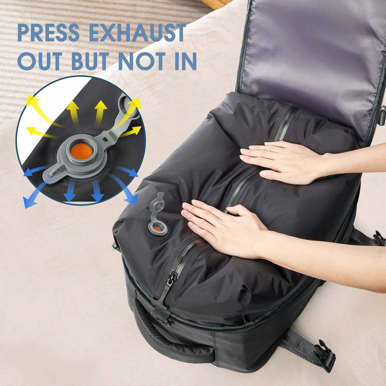 Vacuum Expandable Travel Backpack 20 - 35L Laptop Bag Unisex For Men And Women Pro