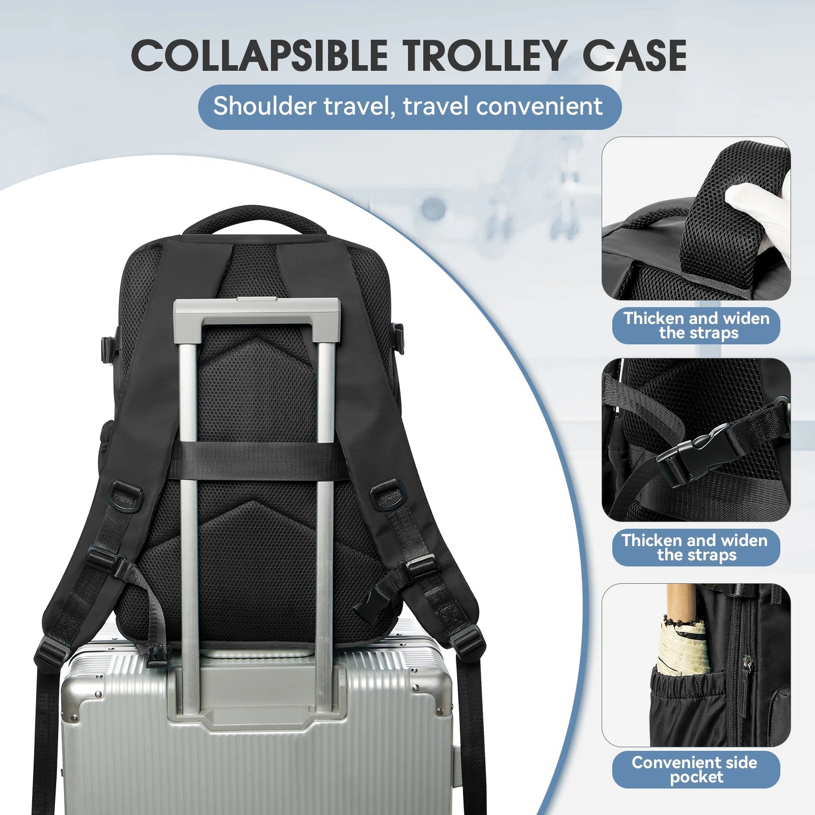 Vacuum Expandable Travel Backpack 20 - 35L Laptop Bag Unisex For Men And Women Pro