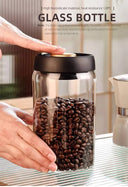 Keeps Fresh Glass Jar For Coffee Beans