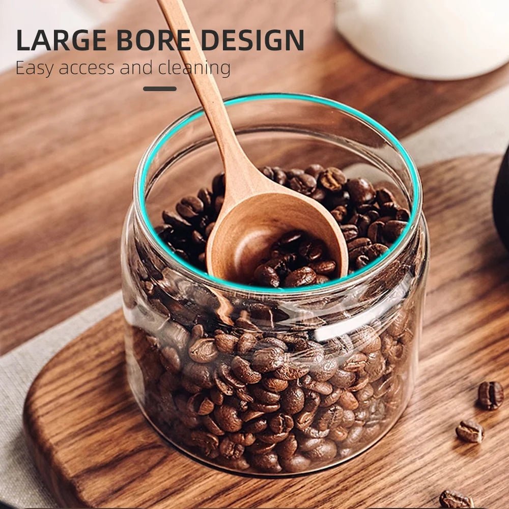 Vacuum Sealed Glass Jar For Coffee Beans Tea Storage 500ml 900ml 1800ml