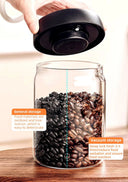 Keeps Fresh Glass Jar For Coffee Beans