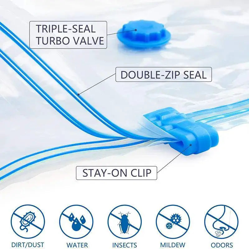Vacuum Storage Bags Set With Hand Pump Space Saver Solution