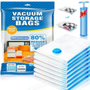 Vacuum Storage Bags Set with Hand-Pump Space Saver Solution
