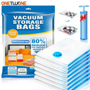 Vacuum Storage Bags Set with Hand-Pump Space Saver Solution