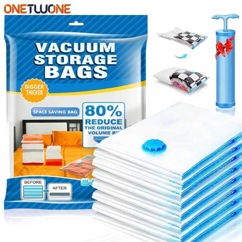 Vacuum Storage Bags Set With Hand Pump Space Saver Solution