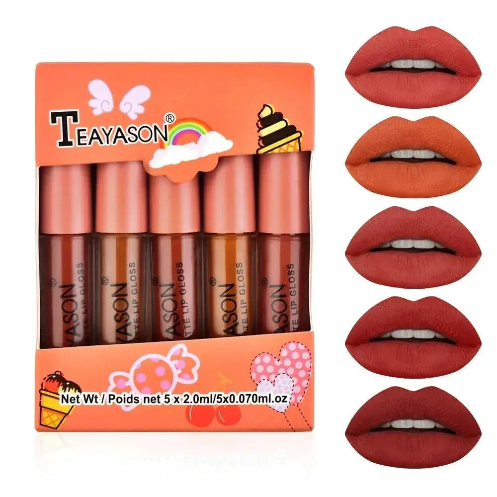 Vampy Matte Lipstick Set 5 Pack Bold Lip Shades Collection