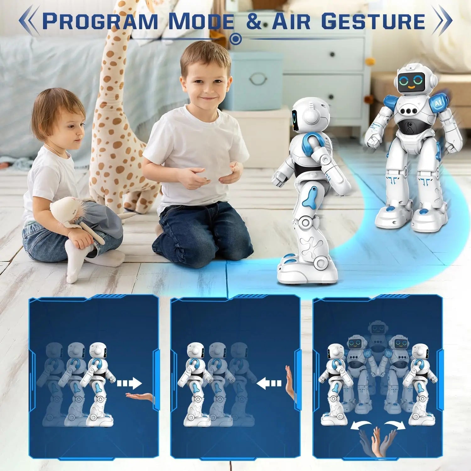 Vatos RC Gesture Sensing Robot Toy With Voice Interaction For Teens And Adults