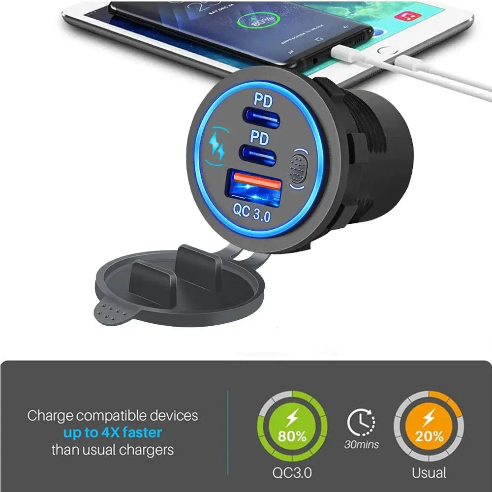 Velev Fast Charge On-The-Go Car Charger