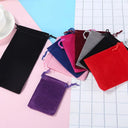 Sleek Velvet Jewelry Pouches for Brides
