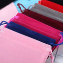 Sleek Velvet Jewelry Pouches for Brides