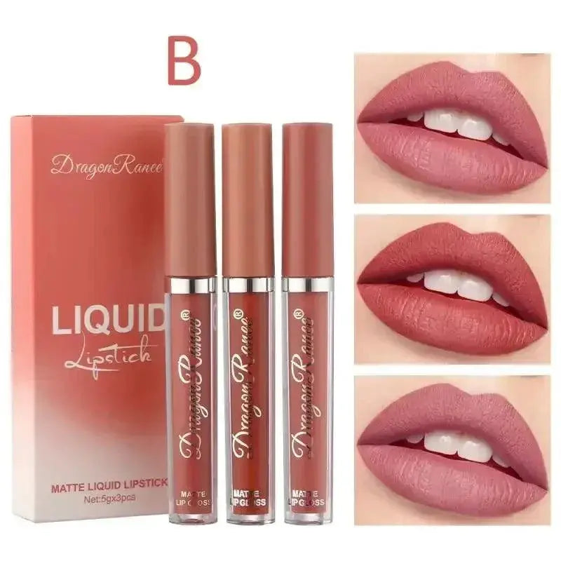 MOONBIFFY Velvet Matte Lip Trio Long Lasting Lipstick