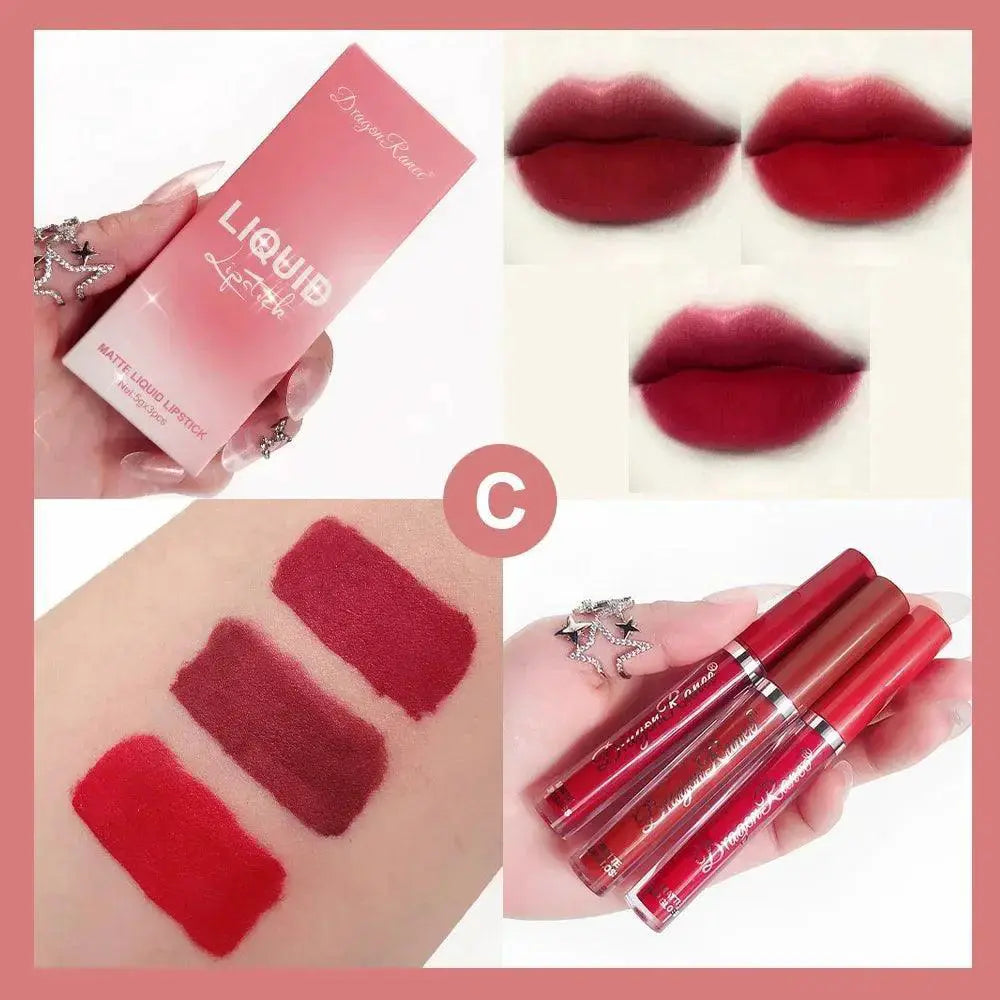MOONBIFFY Velvet Matte Lip Trio Long Lasting Lipstick