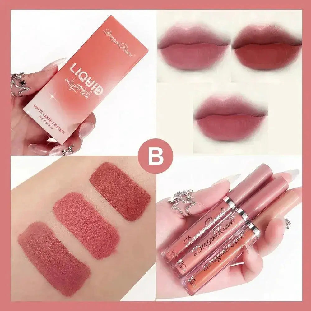 MOONBIFFY Velvet Matte Lip Trio Long Lasting Lipstick