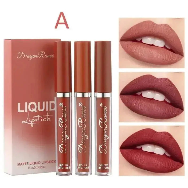 MOONBIFFY Velvet Matte Lip Trio Long Lasting Lipstick