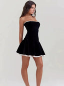 Chic Velvet Off Shoulder Dress for Women