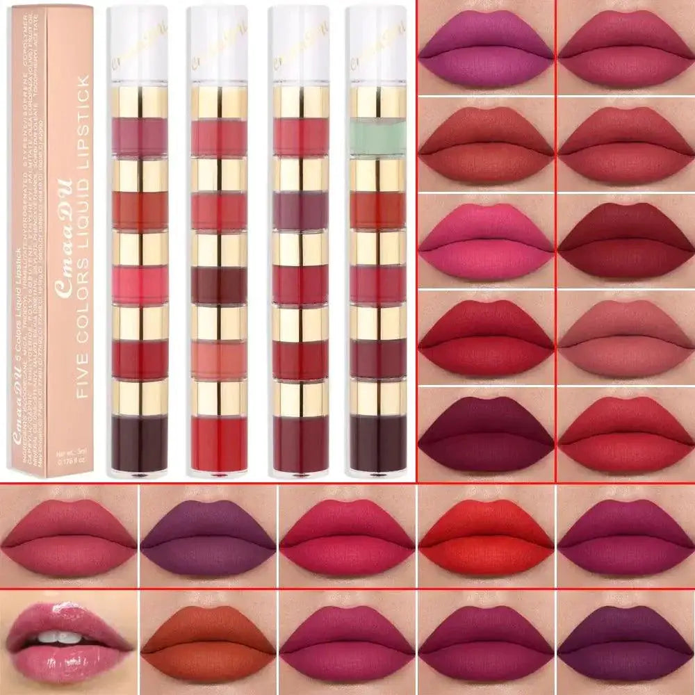 Velvet Red Matte Lipstick Set Hydrating Long Lasting Shades