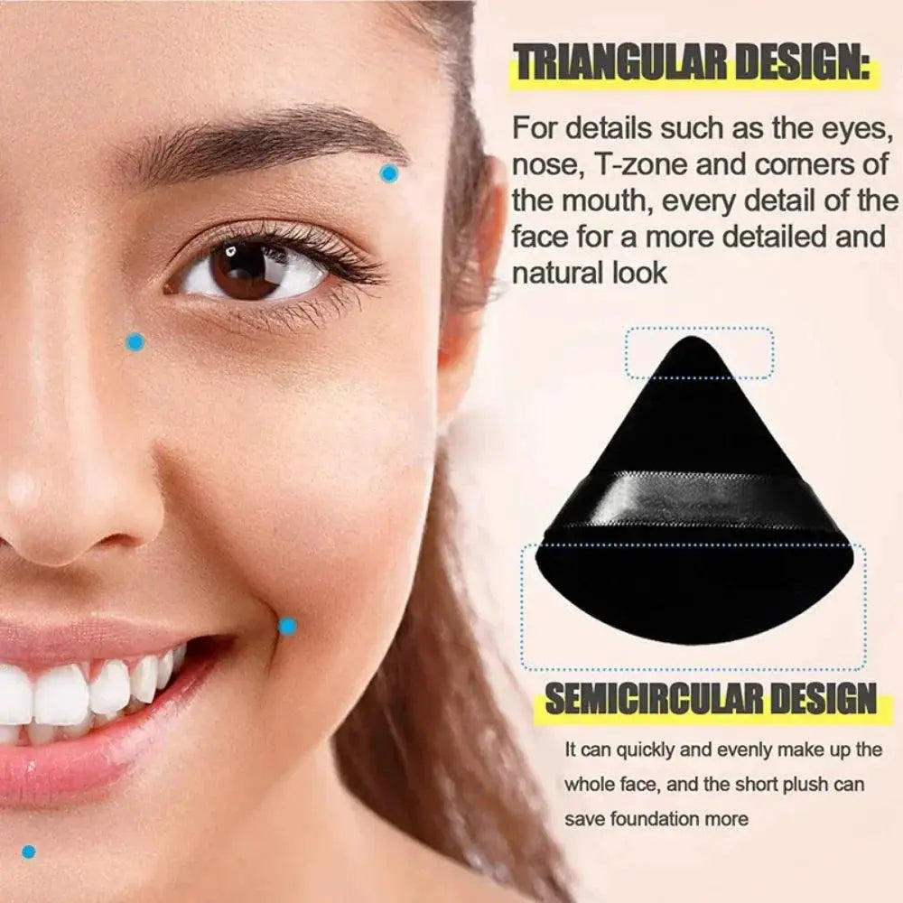 Velvet Triangle Makeup Puff Set for Luxe Finish Application