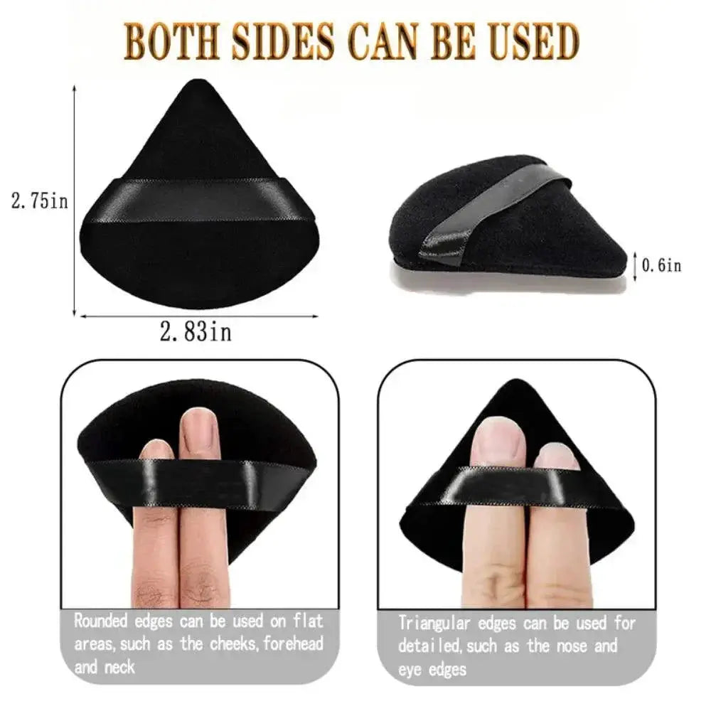 Velvet Triangle Makeup Puff Set for Luxe Finish Application