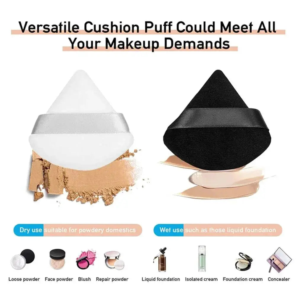 Velvet Triangle Makeup Puff Set for Luxe Finish Application