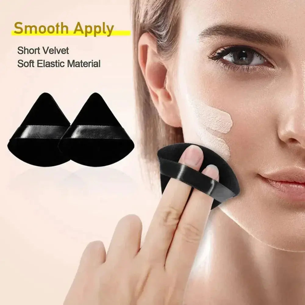 Velvet Triangle Makeup Puff Set for Luxe Finish Application