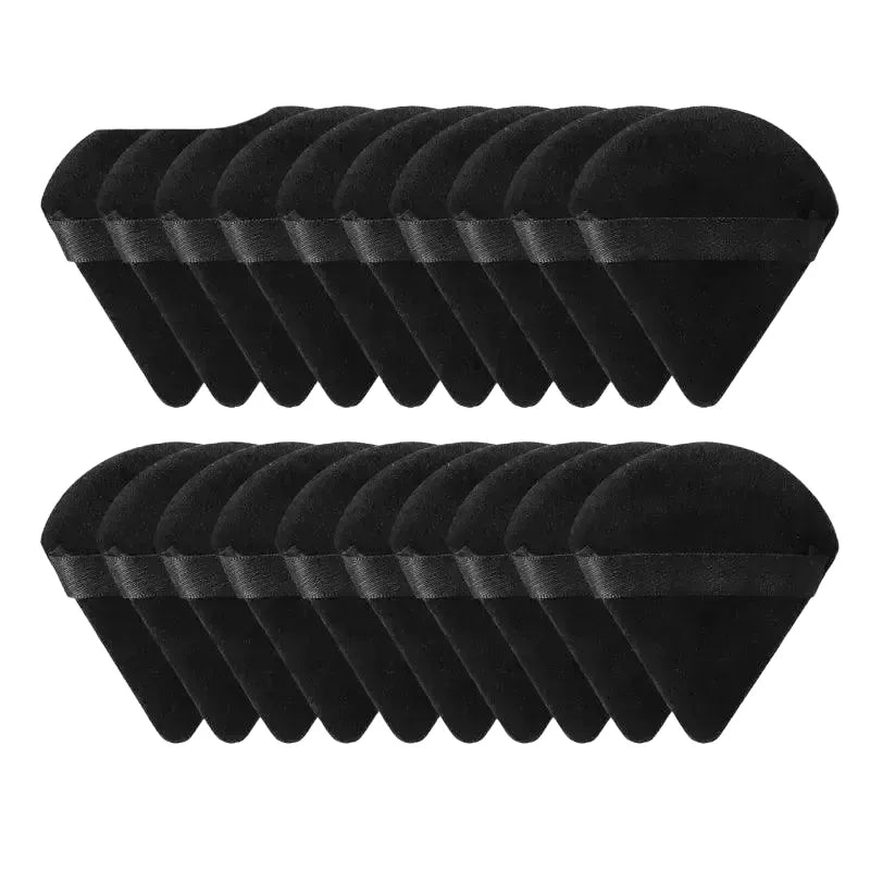 Flawless Base Velvet Triangle Sponge Set — 20pcs white