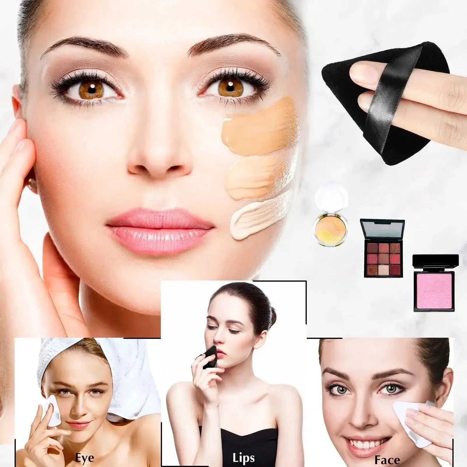Velvet Triangle Makeup Sponge Set For Flawless Application