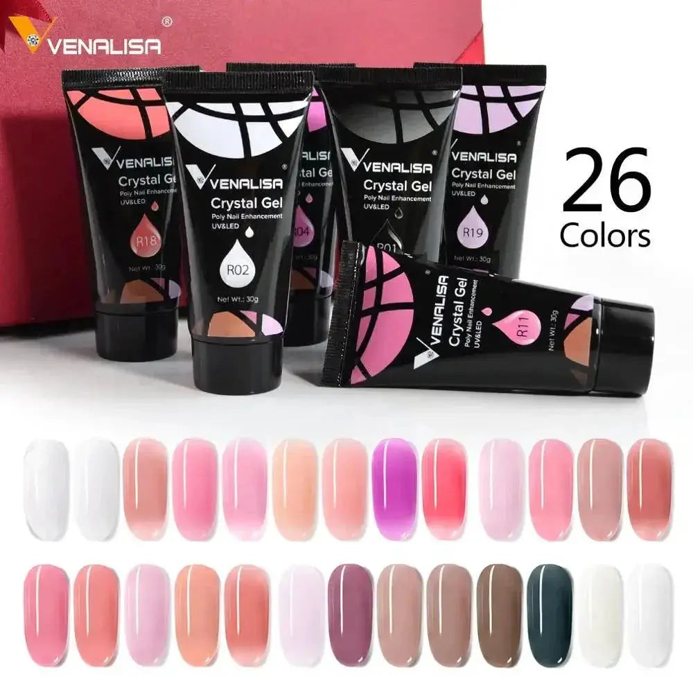 Venalisa Clear Poly Gel Fiberglass Nail Extension Kit