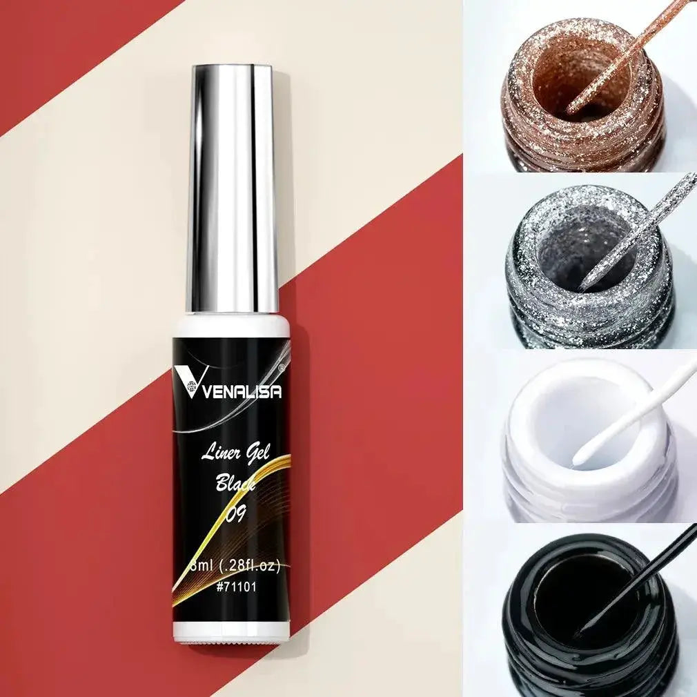 Venalisa French Nail Gel Polish DIY Glitter Art Kit 55ml