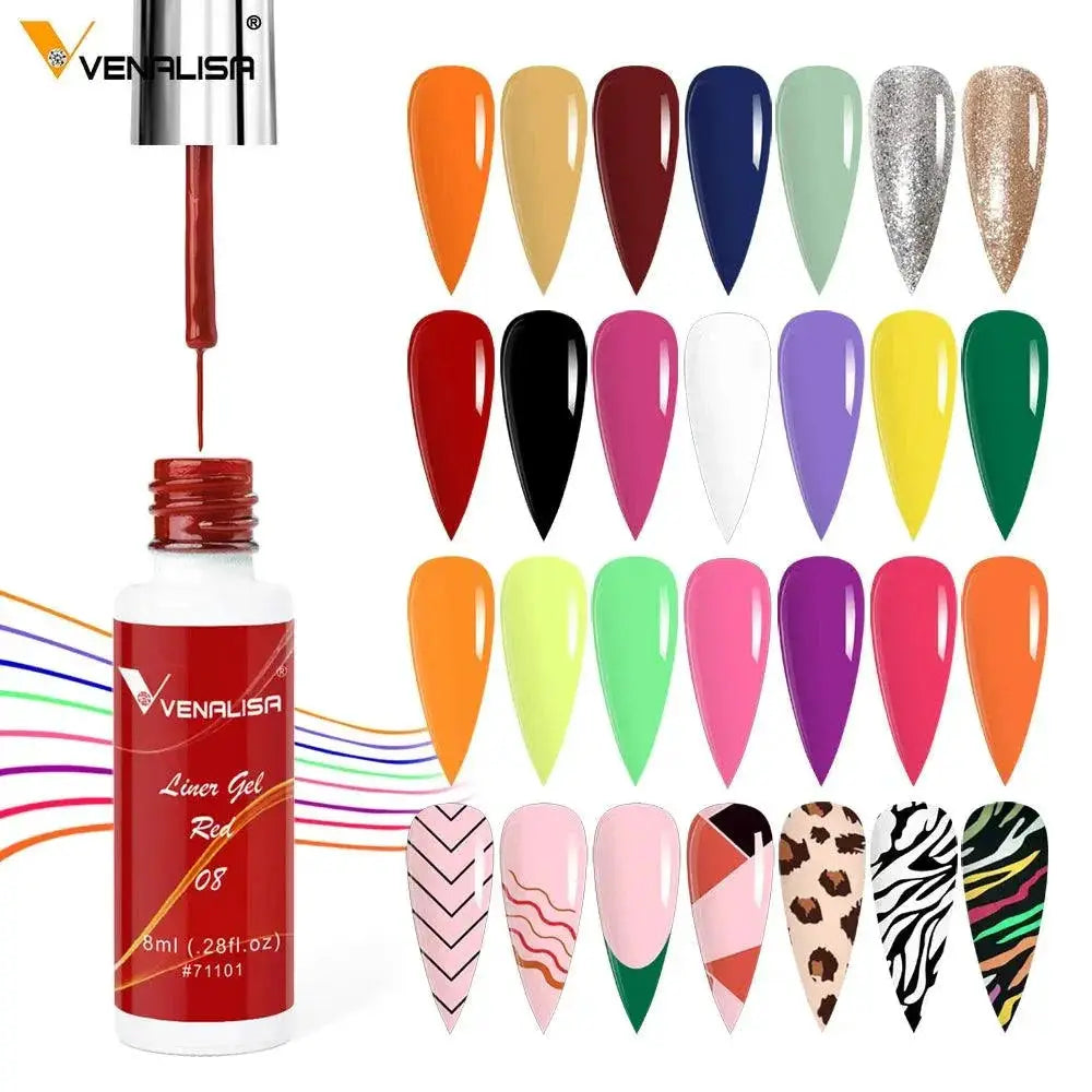 Venalisa French Nail Gel Polish DIY Glitter Art Kit 55ml