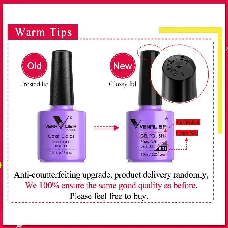 Venalisa Gel Top Coat Vibrant Long Lasting Glossy Finish