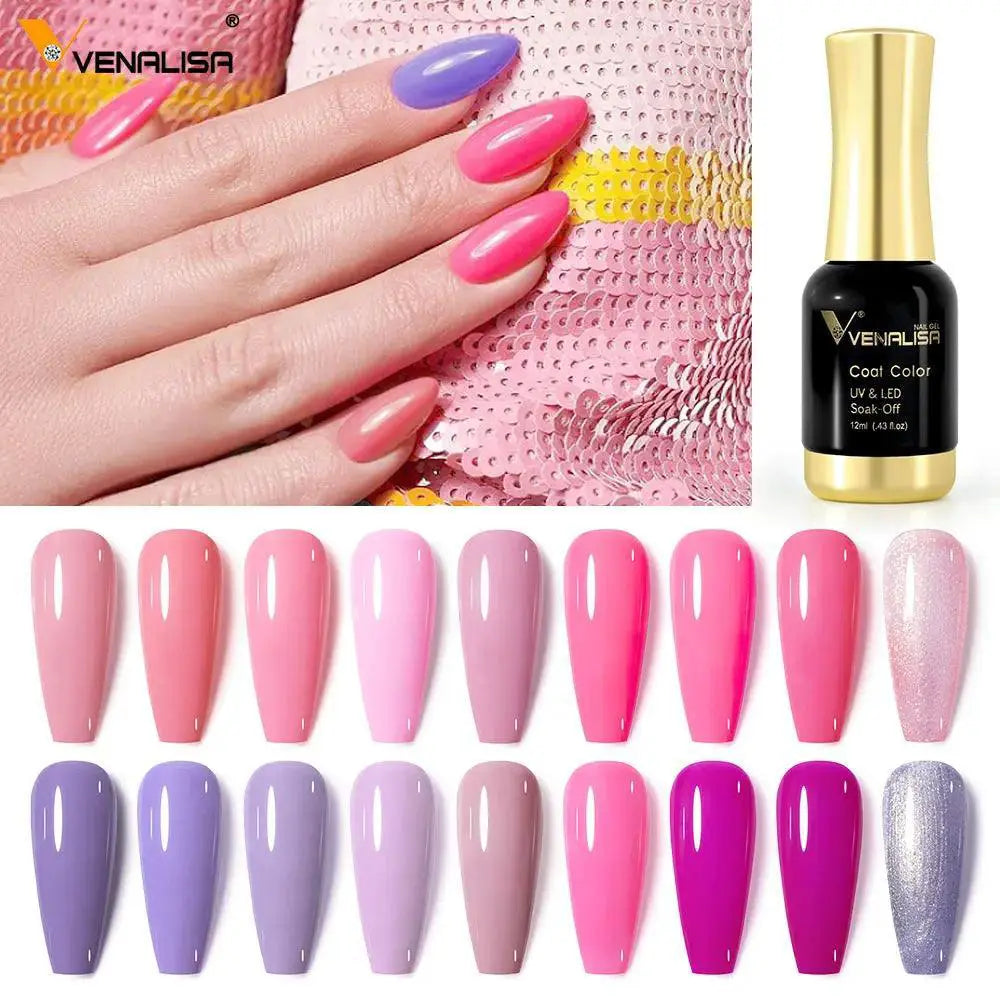 Venalisa Platinum Gel Polish Set Vibrant Colors Top Coat