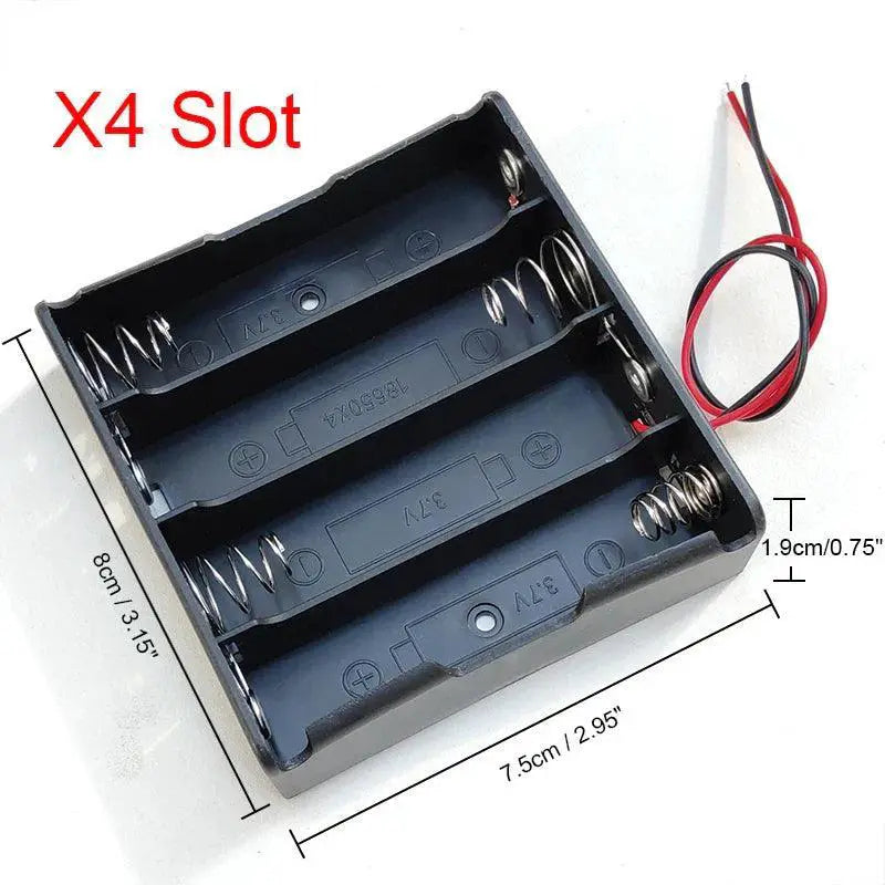 Versatile 18650 Battery Holder Cases With Wire Lead Storage